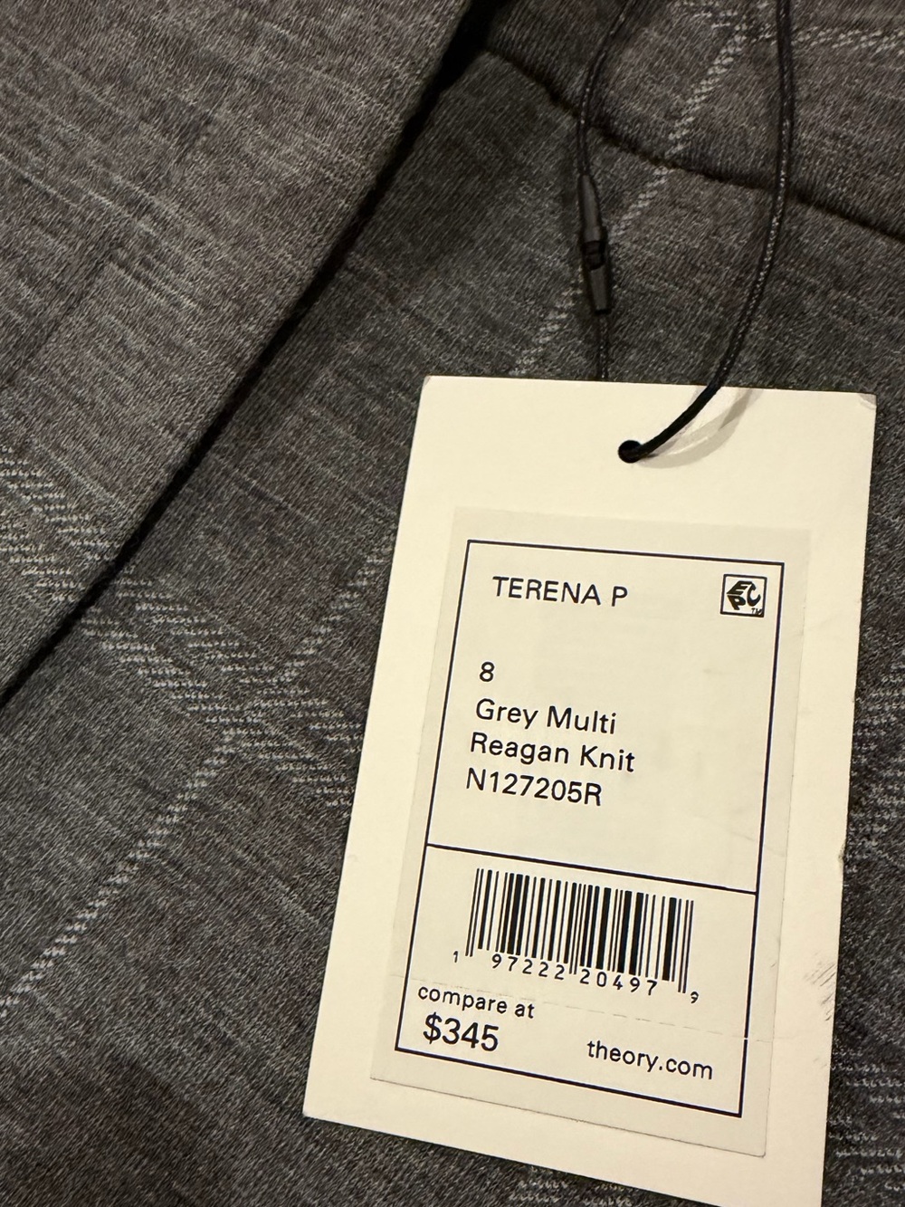 THEORY Terena Grey Multi Reagan Knit Wide Leg Trousers Women’s Size 8 NWT - Picture 4 of 13